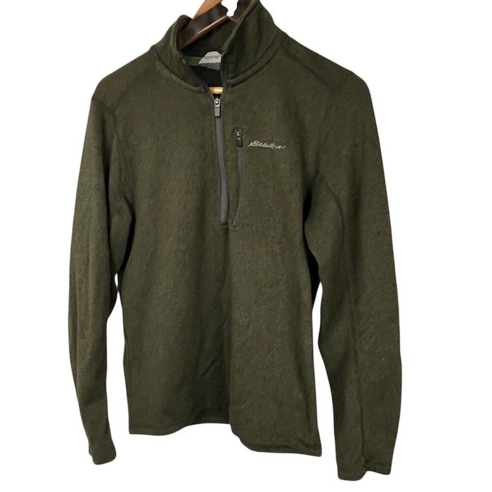 Eddie Bauer Green 1/2 Zip Sweater Medium Long Sleeve Knit Outdoor Urban Gorpcore